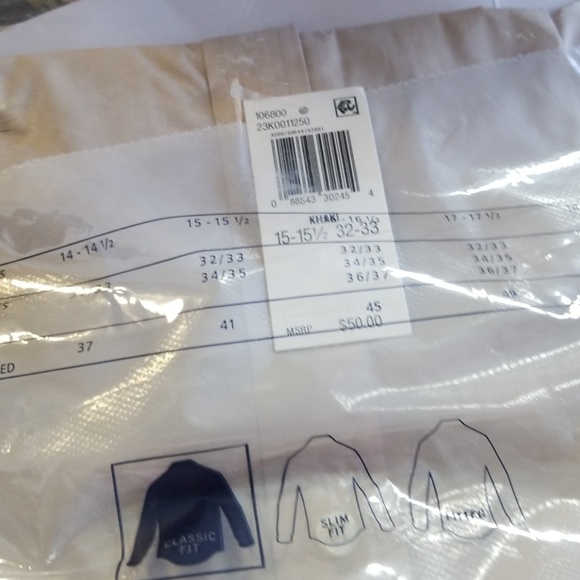 Nwt izod men tan button shirt sz 15-15.5 32/33in - Picture 5 of 5